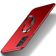 Coque Plastique Housse Etui Rigide Mat avec Support Bague Anneau Aimante Magnetique YK1 pour Samsung Galaxy A52s 5G Rouge