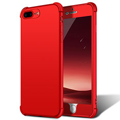 Coque Plastique Mat Protection Integrale 360 Degres Avant et Arriere D01 pour Apple iPhone 8 Plus Rouge
