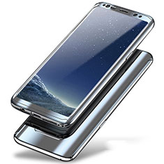Coque Plastique Mat Protection Integrale 360 Degres Avant et Arriere Etui Housse A01 pour Samsung Galaxy Note 8 Argent