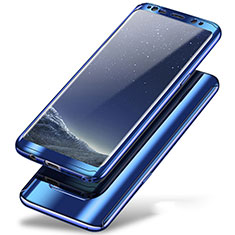 Coque Plastique Mat Protection Integrale 360 Degres Avant et Arriere Etui Housse A01 pour Samsung Galaxy Note 8 Bleu