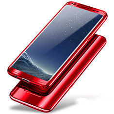 Coque Plastique Mat Protection Integrale 360 Degres Avant et Arriere Etui Housse A01 pour Samsung Galaxy Note 8 Duos N950F Rouge