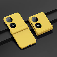 Coque Plastique Mat Protection Integrale 360 Degres Avant et Arriere Etui Housse BH1 pour Huawei P60 Pocket Jaune