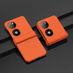 Coque Plastique Mat Protection Integrale 360 Degres Avant et Arriere Etui Housse BH1 pour Huawei P60 Pocket Orange