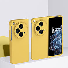 Coque Plastique Mat Protection Integrale 360 Degres Avant et Arriere Etui Housse BH1 pour OnePlus Open 5G Jaune