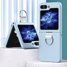 Coque Plastique Mat Protection Integrale 360 Degres Avant et Arriere Etui Housse BH1 pour Samsung Galaxy Z Flip5 5G Bleu Ciel