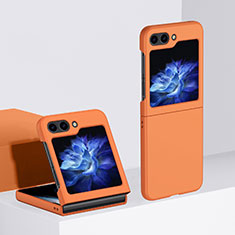 Coque Plastique Mat Protection Integrale 360 Degres Avant et Arriere Etui Housse BH3 pour Samsung Galaxy Z Flip5 5G Orange
