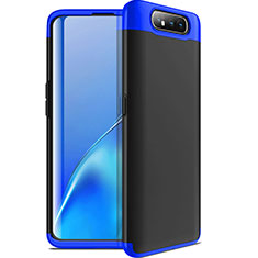 Coque Plastique Mat Protection Integrale 360 Degres Avant et Arriere Etui Housse C01 pour Samsung Galaxy A80 Bleu et Noir