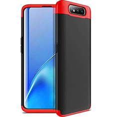 Coque Plastique Mat Protection Integrale 360 Degres Avant et Arriere Etui Housse C01 pour Samsung Galaxy A80 Rouge et Noir