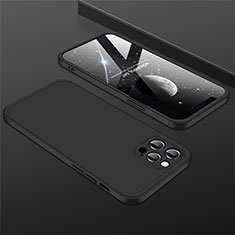 Coque Plastique Mat Protection Integrale 360 Degres Avant et Arriere Etui Housse M01 pour Apple iPhone 12 Pro Max Noir