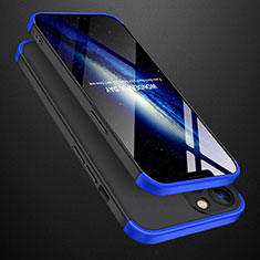 Coque Plastique Mat Protection Integrale 360 Degres Avant et Arriere Etui Housse M01 pour Apple iPhone 13 Bleu et Noir
