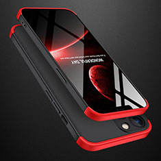 Coque Plastique Mat Protection Integrale 360 Degres Avant et Arriere Etui Housse M01 pour Apple iPhone 13 Mini Rouge et Noir