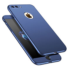 Coque Plastique Mat Protection Integrale 360 Degres Avant et Arriere Etui Housse M01 pour Apple iPhone 8 Plus Bleu