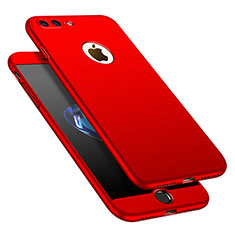 Coque Plastique Mat Protection Integrale 360 Degres Avant et Arriere Etui Housse M01 pour Apple iPhone 8 Plus Rouge