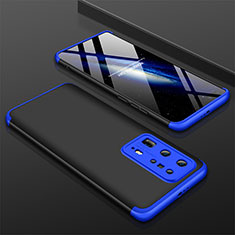 Coque Plastique Mat Protection Integrale 360 Degres Avant et Arriere Etui Housse M01 pour Huawei P40 Pro+ Plus Bleu et Noir
