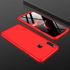 Coque Plastique Mat Protection Integrale 360 Degres Avant et Arriere Etui Housse M01 pour Samsung Galaxy A20s Rouge