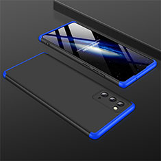 Coque Plastique Mat Protection Integrale 360 Degres Avant et Arriere Etui Housse M01 pour Samsung Galaxy Note 20 5G Bleu et Noir