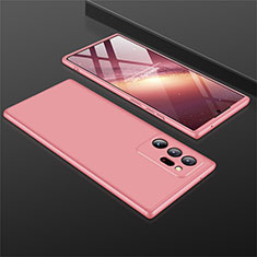 Coque Plastique Mat Protection Integrale 360 Degres Avant et Arriere Etui Housse M01 pour Samsung Galaxy Note 20 Ultra 5G Or Rose