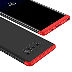 Coque Plastique Mat Protection Integrale 360 Degres Avant et Arriere Etui Housse M01 pour Samsung Galaxy Note 8 Rouge et Noir