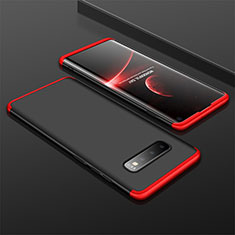 Coque Plastique Mat Protection Integrale 360 Degres Avant et Arriere Etui Housse M01 pour Samsung Galaxy S10 5G Rouge et Noir