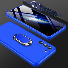 Coque Plastique Mat Protection Integrale 360 Degres Avant et Arriere Etui Housse M01 pour Samsung Galaxy S21 5G Bleu