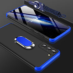 Coque Plastique Mat Protection Integrale 360 Degres Avant et Arriere Etui Housse M01 pour Samsung Galaxy S21 FE 5G Bleu et Noir