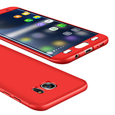 Coque Plastique Mat Protection Integrale 360 Degres Avant et Arriere Etui Housse M01 pour Samsung Galaxy S7 Edge G935F Rouge
