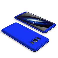 Coque Plastique Mat Protection Integrale 360 Degres Avant et Arriere Etui Housse M01 pour Samsung Galaxy S8 Bleu