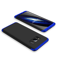 Coque Plastique Mat Protection Integrale 360 Degres Avant et Arriere Etui Housse M01 pour Samsung Galaxy S8 Plus Bleu et Noir