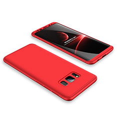 Coque Plastique Mat Protection Integrale 360 Degres Avant et Arriere Etui Housse M01 pour Samsung Galaxy S8 Plus Rouge