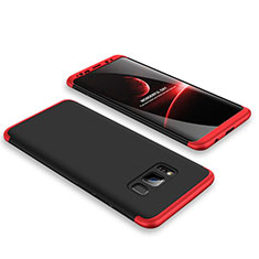 Coque Plastique Mat Protection Integrale 360 Degres Avant et Arriere Etui Housse M01 pour Samsung Galaxy S8 Rouge et Noir