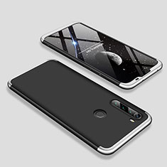 Coque Plastique Mat Protection Integrale 360 Degres Avant et Arriere Etui Housse M01 pour Xiaomi Redmi Note 8 (2021) Argent et Noir