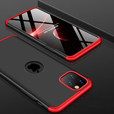 Coque Plastique Mat Protection Integrale 360 Degres Avant et Arriere Etui Housse P01 pour Apple iPhone 11 Pro Max Rouge et Noir