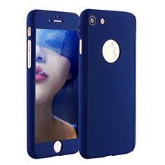 Coque Plastique Mat Protection Integrale 360 Degres Avant et Arriere Etui Housse P01 pour Apple iPhone 8 Bleu