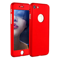 Coque Plastique Mat Protection Integrale 360 Degres Avant et Arriere Etui Housse P01 pour Apple iPhone 8 Rouge
