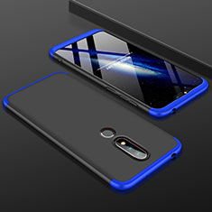 Coque Plastique Mat Protection Integrale 360 Degres Avant et Arriere Etui Housse P01 pour Nokia X6 Bleu et Noir