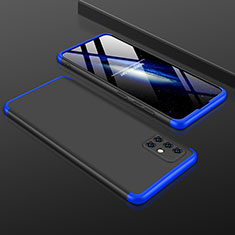 Coque Plastique Mat Protection Integrale 360 Degres Avant et Arriere Etui Housse P01 pour Samsung Galaxy A51 5G Bleu et Noir
