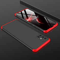 Coque Plastique Mat Protection Integrale 360 Degres Avant et Arriere Etui Housse P01 pour Samsung Galaxy A51 5G Rouge et Noir