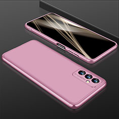 Coque Plastique Mat Protection Integrale 360 Degres Avant et Arriere Etui Housse P01 pour Samsung Galaxy M13 4G Or Rose