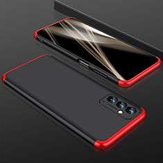 Coque Plastique Mat Protection Integrale 360 Degres Avant et Arriere Etui Housse P01 pour Samsung Galaxy M13 4G Rouge et Noir