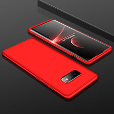 Coque Plastique Mat Protection Integrale 360 Degres Avant et Arriere Etui Housse P01 pour Samsung Galaxy S10e Rouge