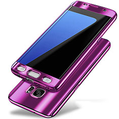 Coque Plastique Mat Protection Integrale 360 Degres Avant et Arriere Etui Housse P01 pour Samsung Galaxy S7 Edge G935F Violet