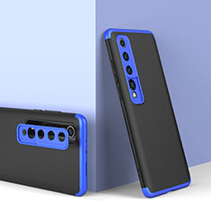 Coque Plastique Mat Protection Integrale 360 Degres Avant et Arriere Etui Housse P01 pour Xiaomi Mi 10 Bleu et Noir