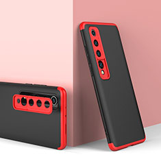 Coque Plastique Mat Protection Integrale 360 Degres Avant et Arriere Etui Housse P01 pour Xiaomi Mi 10 Rouge et Noir