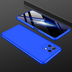 Coque Plastique Mat Protection Integrale 360 Degres Avant et Arriere Etui Housse P01 pour Xiaomi Mi 11 5G Bleu