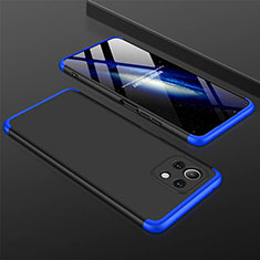 Coque Plastique Mat Protection Integrale 360 Degres Avant et Arriere Etui Housse P01 pour Xiaomi Mi 11 5G Bleu et Noir