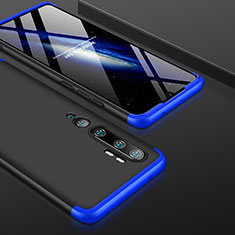 Coque Plastique Mat Protection Integrale 360 Degres Avant et Arriere Etui Housse P01 pour Xiaomi Mi Note 10 Pro Bleu et Noir