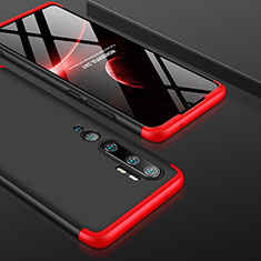Coque Plastique Mat Protection Integrale 360 Degres Avant et Arriere Etui Housse P01 pour Xiaomi Mi Note 10 Pro Rouge et Noir