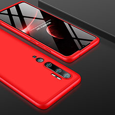 Coque Plastique Mat Protection Integrale 360 Degres Avant et Arriere Etui Housse P01 pour Xiaomi Mi Note 10 Rouge