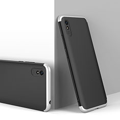 Coque Plastique Mat Protection Integrale 360 Degres Avant et Arriere Etui Housse P01 pour Xiaomi Redmi 9A Argent et Noir