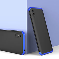 Coque Plastique Mat Protection Integrale 360 Degres Avant et Arriere Etui Housse P01 pour Xiaomi Redmi 9A Bleu et Noir